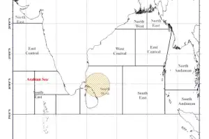 Low-Pressure Area Develops Over Bay of Bengal; Showery Conditions to Continue